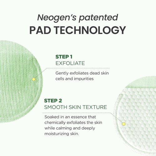 DERMALOGY by NEOGENLAB Bio-Peel Gauze Peeling Pads - Exfoliating & Hydrating Green Tea Formula | 30 Pads