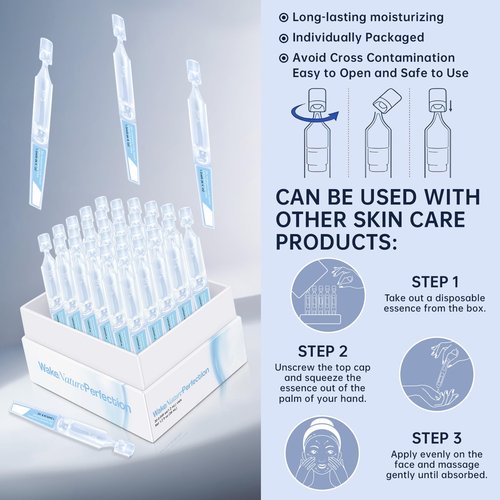 3% Hyaluronic Acid Serum Ultra-Hydrating Vials, 30pcs Hyaluronic Acid Tubes, Wake Nature Perfection, Hyaluronic Serum for Face, Ultra Hydrating Essence with Collagen & Hyaluronic