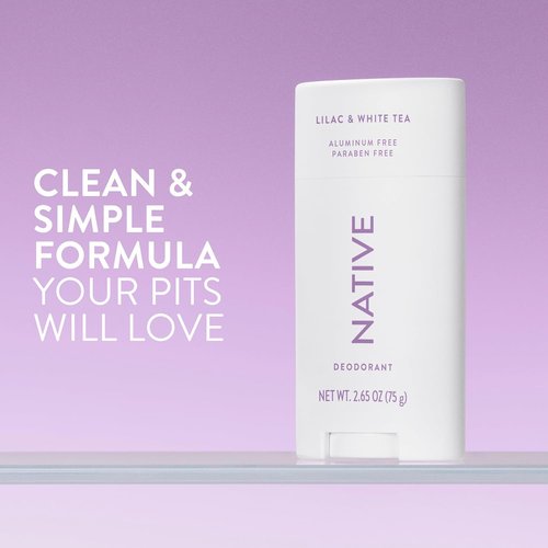 Native Deodorant | Aluminum-Free Odor Control for Men & Women - Lilac & White Tea, 2.65oz