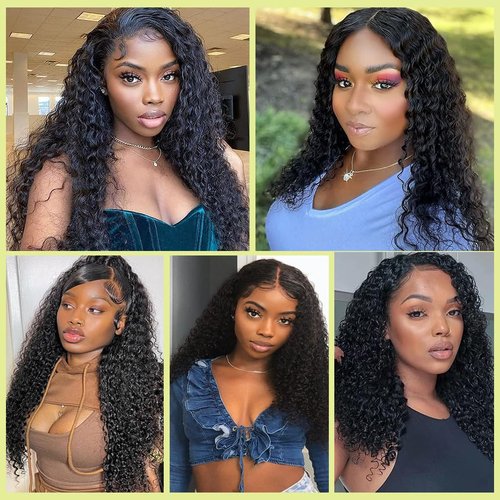2x6 Kinky Curly Lace Closure 100% Unprocessed Human Hair 10a Remy Closure Pre-Plucked Hairline Wet And Wavy Curly Closure Deep Middle Part With Baby Hair For Women 18 Inch