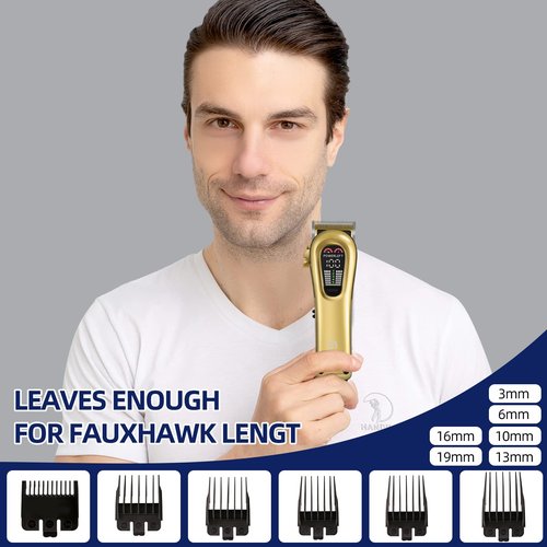 GEC Smart Hair Clipper for Men,Rechargeable -Professional Clippers,Low Noise 5-Mode Hair Clippers with Auxiliary Light Hair Trimmer Kit for Men