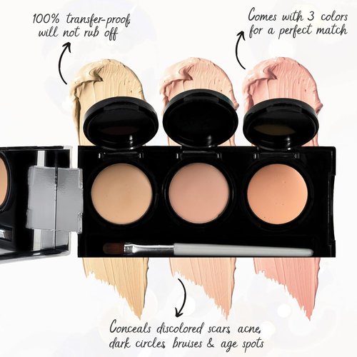 Dermaflage Waterproof Concealer Palette - Full Coverage Matte Finish for Face & Body | Hides Dark Circles & Acne, Light