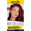 Got2b Metallics Permanent Hair Dye - Dark Ruby M68 | Metallic-Shine Booster for Cool, Shimmering Color, Lasts Up to 30 Washes, 1 Kit