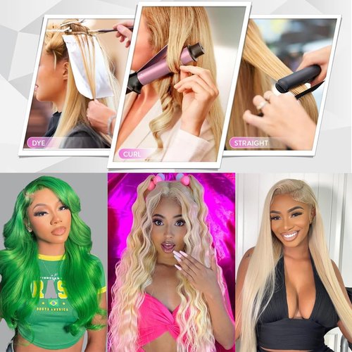 Blonde Human Hair Frontal 13x4 Transparent HD Lace Closure 100% Brazilian Ear To Ear Body Wave 613 Frontal Free Part Pre Plucked with Natural Hairline 10 Inch