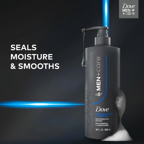 Dove Men+Care Shampoo - Hydration Fuel for Moisture & Smooth Hair with Caffeine | 18 FL OZ