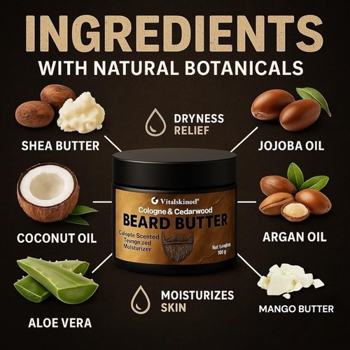 Beard Butter for Men, Cologne & Cedarwood Scented, Non-Greasy Conditioning Moisturizer, 4.23 oz