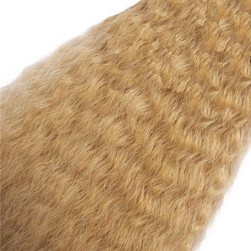 Blonde Bundles Human Hair Yaki Straight Bundles 14 16 18 Inch 3 Bundle Unprocessed Brazilian Virgin Hair #27 Honey Blonde Kinky Straight Human Hair Extensions 50 Gram Per Bundle