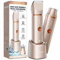 Bikini Trimmer for Women Pubic Hair: 2 in 1 Electric Razors for Women - IPX7 Waterproof Lady Shaver for Travel & Home Use (Gold)