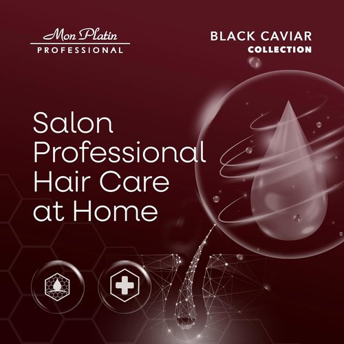 Mon Platin Professional Black Caviar Hair Cream - Luxurious Nourishing Styling Cream for Smooth, Shiny Hair | 400ml