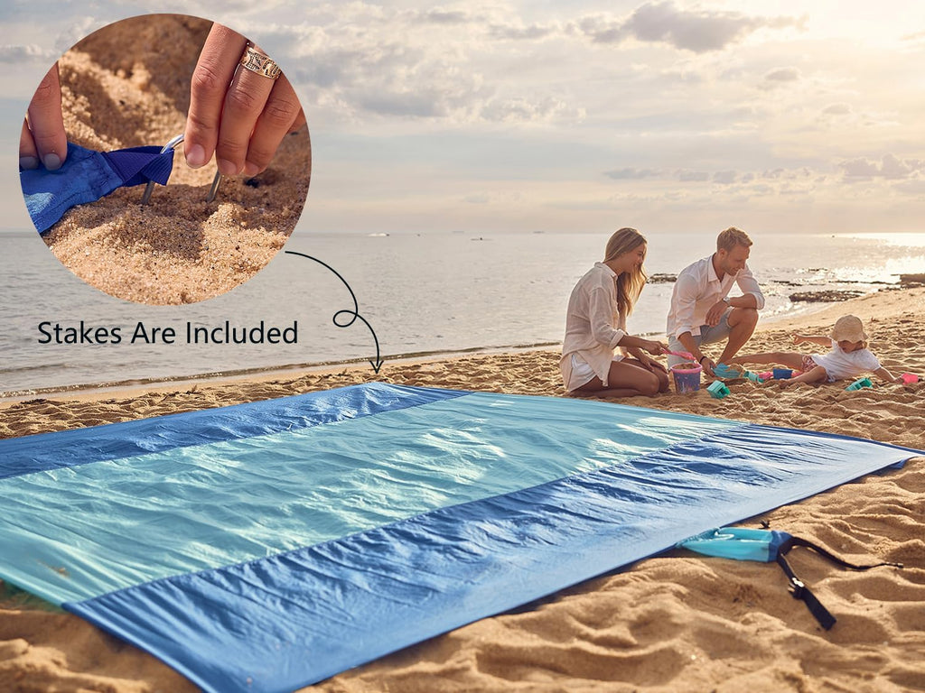 WEKAPO Beach Blanket - Extra Large Sandproof & Waterproof Mat | Quick-Drying for Picnics, Camping & Vacations