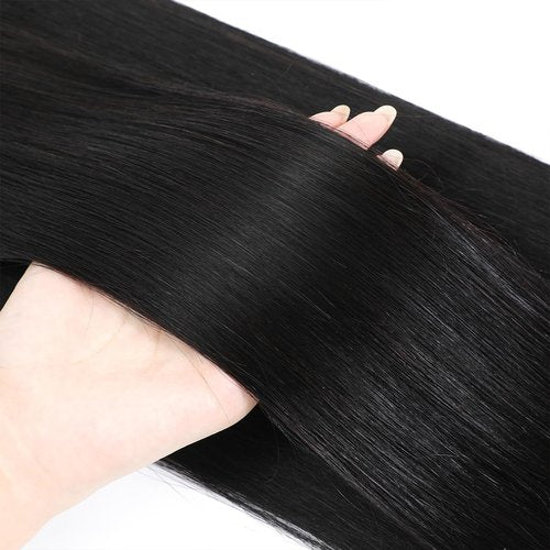 Missking 16A Raw Human Hair Bundles 100% Burmese Virgin Straight Bundles Human Hair, Sliky Boutique Extensions, Can Be Dyed and Restyled, Full Ends, Vertical Smooth (Straight 1 Bundle, 18 Inch)