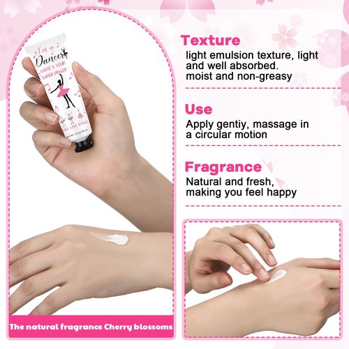 Loopeer 24 Pcs Dancer Gifts Bulk Recital Ballerina Party Favors Double Sided Hand Cream Set Travel Size Moisturizing Hand Lotion Dance Team Ballet Gifts for Women