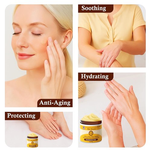 Sweet Bee Magic Organic Honey Bee Balm for Face, Skin & Body - All in One Honey Balm - Beeswax Body Moisturizer - All Natural Aid - 1 jar (4oz)