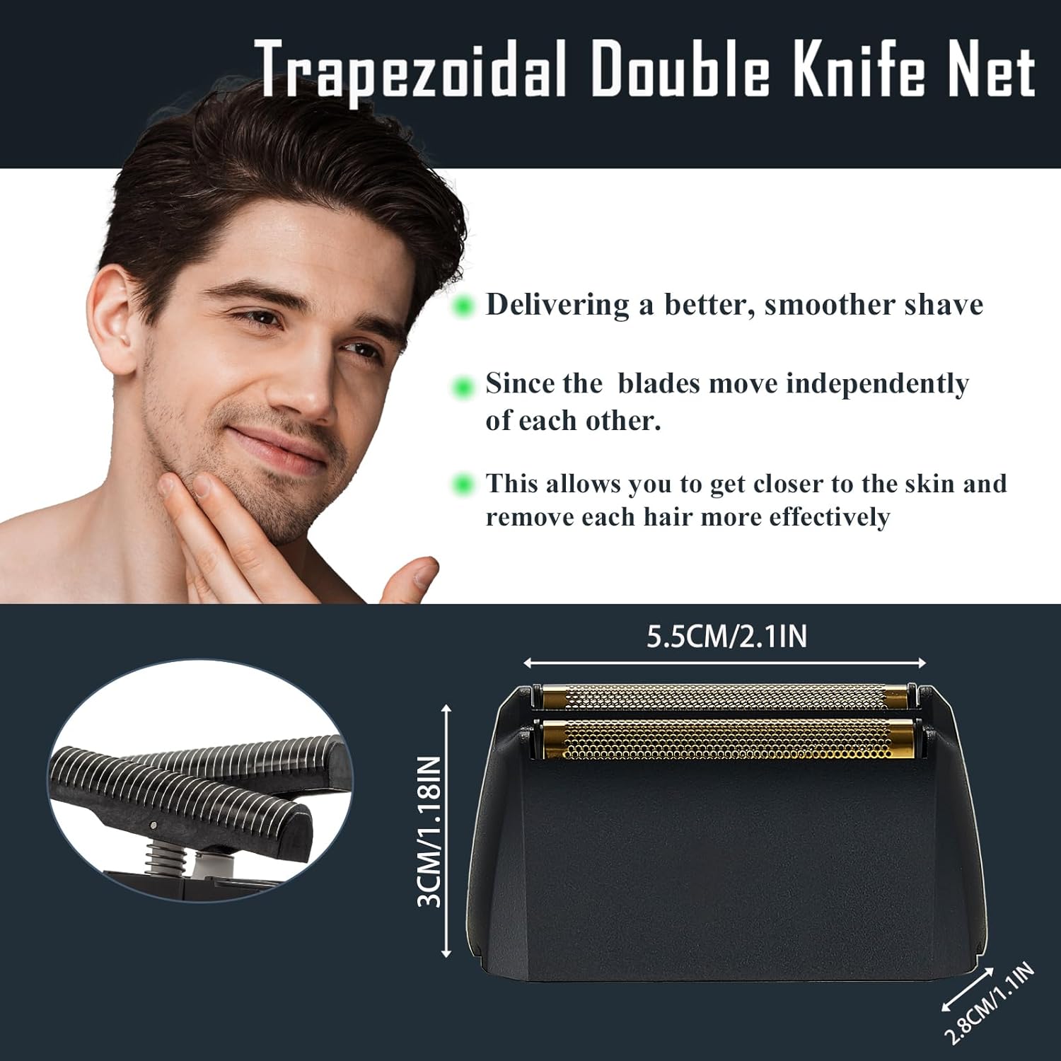 Wahl 5 Star Series Shaver Foil Head Cutter - High Performance Replacement (2 Pack) | Black