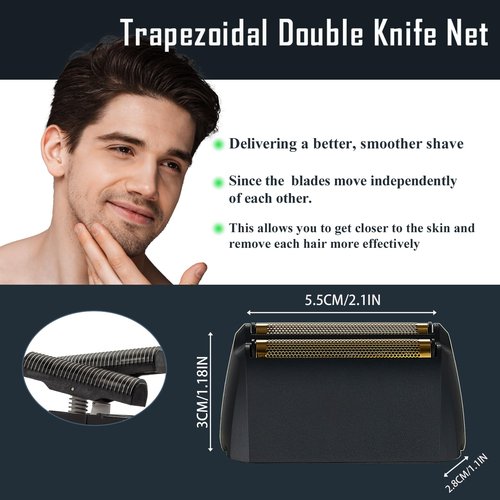 Shaver Foil Head Cutter Bar Replacement,Compatible with Wahl 5 Star Series Vanish Shaver 8173-700,High Performance Shaving Accessorie, Black (2 Pack)