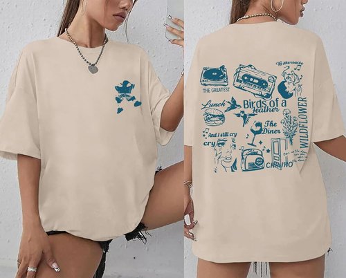 Skiennix Oversized Concert Album Shirt - Stylish Rock Band Tee for Women | Perfect Music Festival Outfit