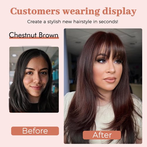 Matriarchs Hair Toppers For Women Real Human Hair,12inch Wispy Clip In Bangs Toppers Hair Pieces For Women With Thinning Crown, 360°3D Cover Realistic Scalp Line Hairpieces (Dark Brown)