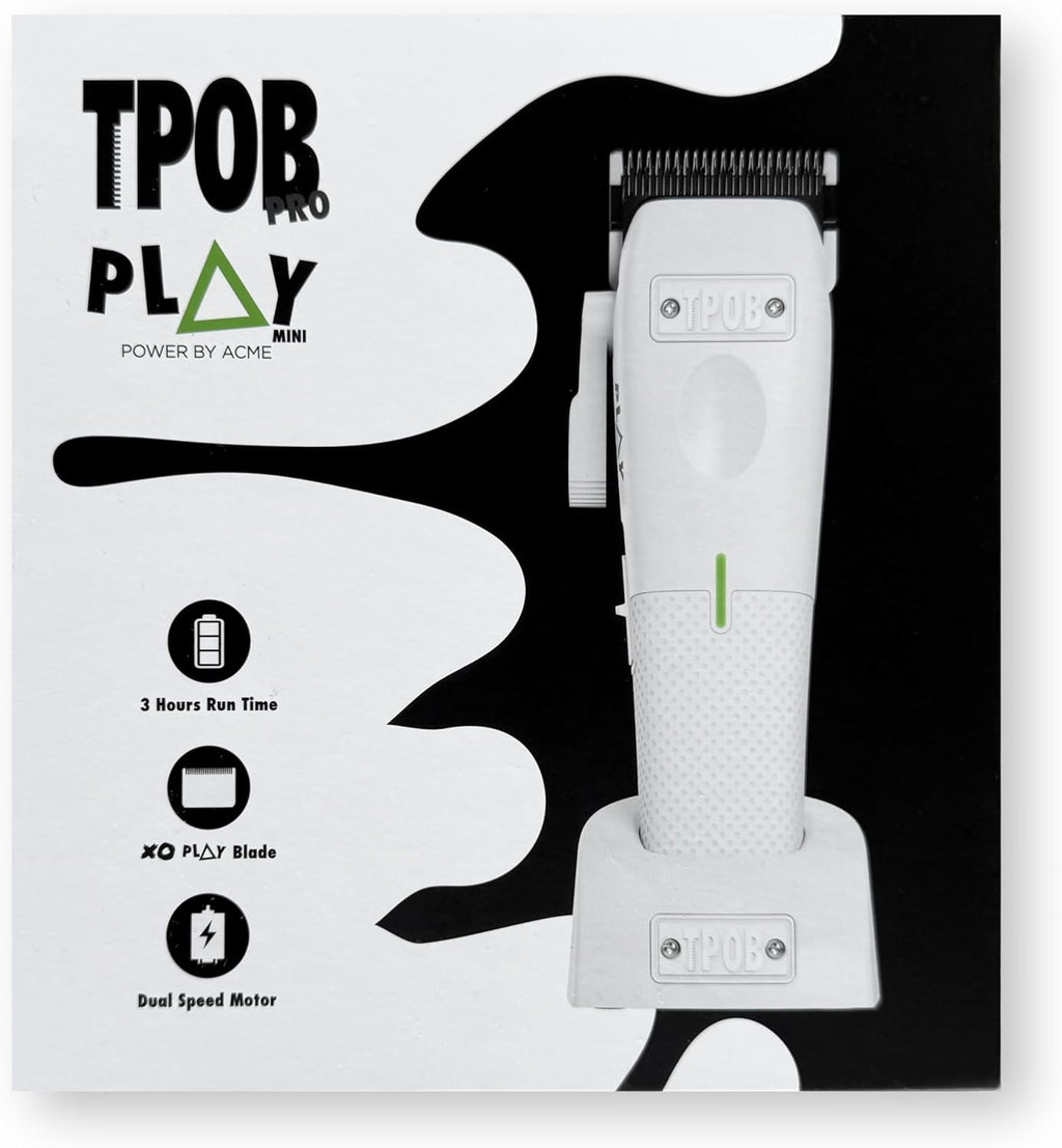 TPOB Mini Play Professional Hair Clippers - Sleek White Design for Precision Grooming