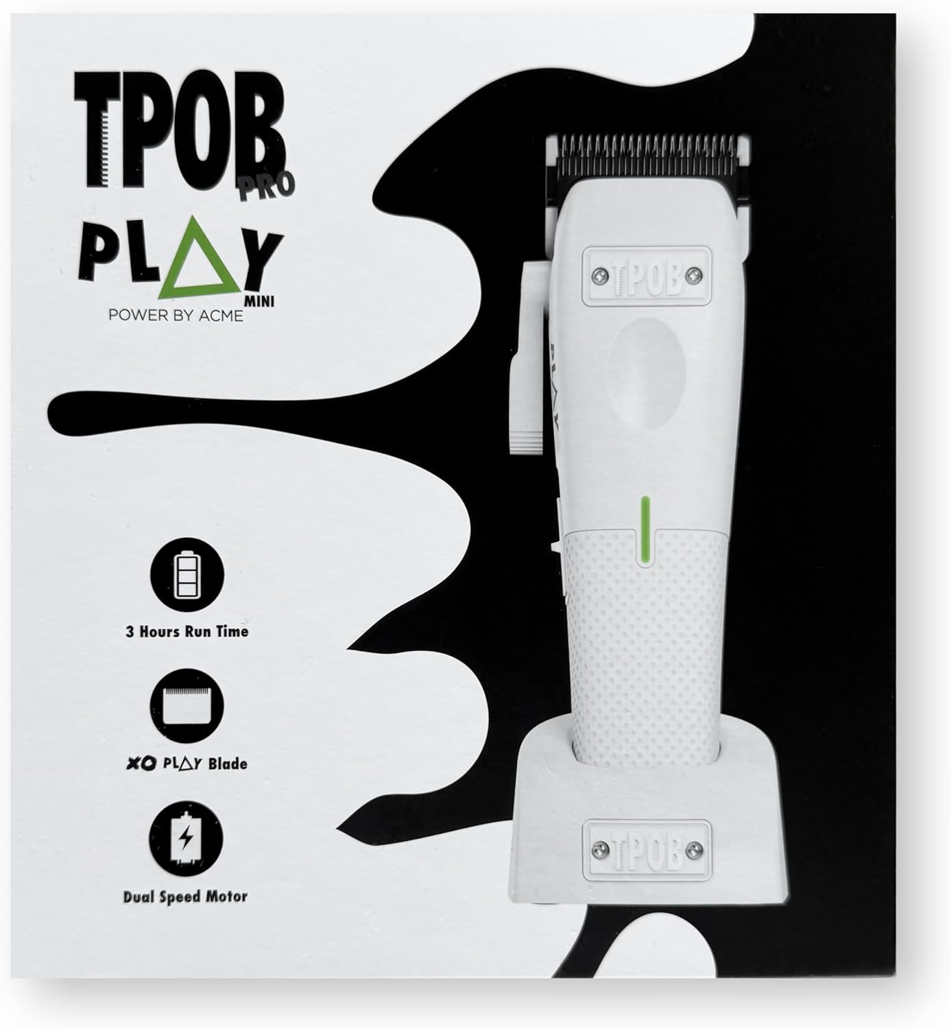 TPOB Mini Play Professional Hair Clippers - Sleek White Design for Precision Grooming