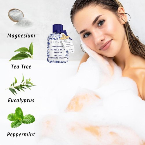 Regine Switzerland Magnesium Bubble Bath - Long-Lasting Foam for Sore Muscle Recovery | Relaxing Tea Tree & Eucalyptus