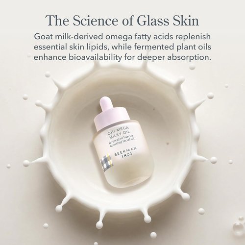 Beekman 1802 Oh! Mega Milky Facial Oil Serum - Hydrating Vitamin C & Niacinamide Formula | Lightweight, Non-Greasy, 1 Fl Oz