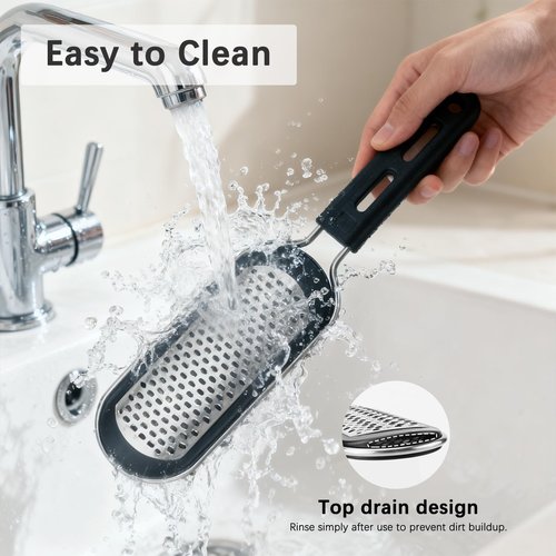 FREATECH Nano Glass & Stainless Steel Foot File 2-in-1 Foot Rasp for Callus Remover, Professional Pedicure Tool for Hard Cracked Dead Heel Skin, Smooth Exfoliating Heel Care for Home Spa Shower