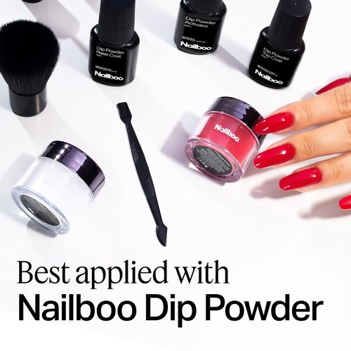 Nailboo Dip Powder Liquid Set, Top Coat, Base Coat & Activator with New Premium Formula, DIY At Home Manicure, No UV Lamp Needed, For Beginners & Professionals, 0.5 Fl Oz (3 Pack)