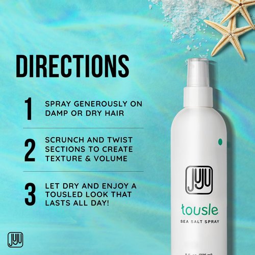 Tousle Sea Salt Spray Men & Women 8 Fl Oz Founded in California (New Clean Formula) - Natural Sea Salt Spray Hair, Hair Texturizer for Women, Fragrance-Free Texture Sprays, Surfer Texturizer for Men