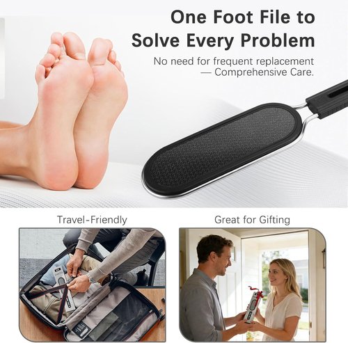 FREATECH 2-in-1 Nano Glass & Stainless Steel Foot File - Professional Callus Remover for Smooth Heel Care