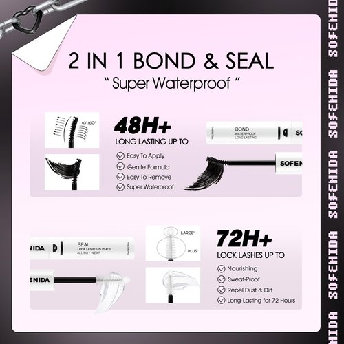 SOFENIDA Lash Clusters Kit 80D Lash Clusters Kit 10-18mm Volume Eyelash Clusters D Curly Cluster Eyelash Extensions 3D Wispy Lashes Cluster DIY Lash Extension Kit(80D-10-18MIX Thick Kit)