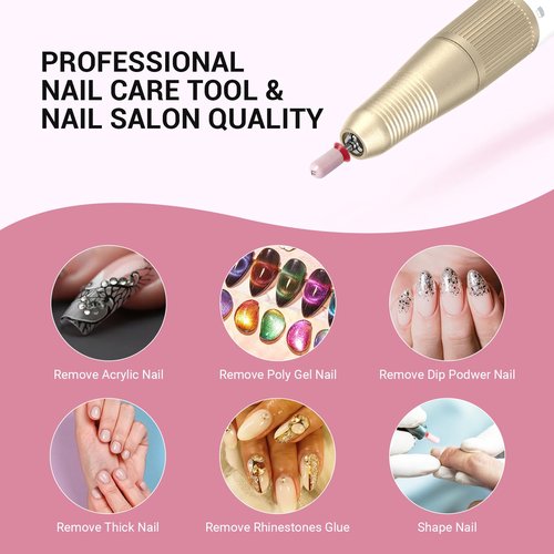 MelodySusie Ceramic Nail Drill Bit, 3/32'' Smooth Round Top Large Barrel Bits, Suitable for Manicure Pedicure Cuticle Gel Polishing, Beginners Bits, Pink, Series Bit-S, Fine