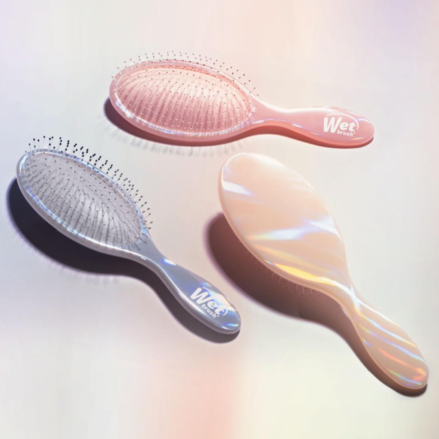Wet Brush Original Detangler Hair Brush - Ultra-Soft IntelliFlex Bristles for All Hair Types | Limited Edition Cream Iridescence Icon