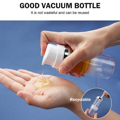 Cosywell Airless Pump Jars 3.7oz/110ml 4 Pack Pump Bottle Dispenser Empty Moisturizer airless Pump Bottles Cosmetic Pump Container Travel Pump Bottles for Toiletries Shampoo Lotion and Cream Clear