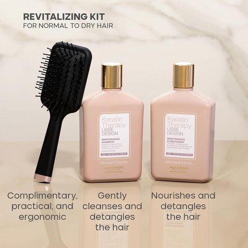 Alfaparf Milano Keratin Therapy Shampoo & Conditioner Set - Revitalizing Formula for Damaged Hair - Adds Shine & Softness
