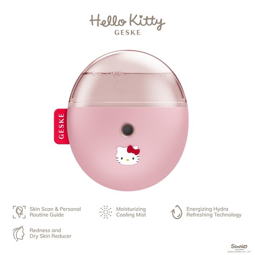 GESKE & Hello Kitty SmartAppGuided™ Facial Hydration Refresher | 4 in 1 | Water Atomizer | Moisturizing Spray Machine | Face Mister | Humidifier for Natural Glow | Reduce Redness & Dry Skin