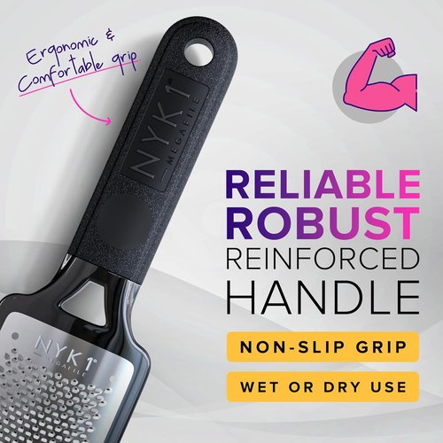 NYK1 Megafile Foot Callus Remover - Rustproof XL Size with Skin Catcher | High-Performance Wet & Dry Use Scrubber
