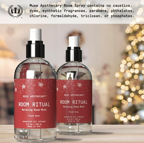 Muse Apothecary Room Ritual - Aromatic Room Spray with Essential Oils | 8 oz Fresh Snow, 2 Pack