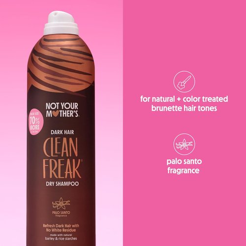 Not Your Mother's Clean Freak Dark Hair Dry Shampoo - 2-Pack | 12 oz Each | Waterless Formula for Instant Refreshment