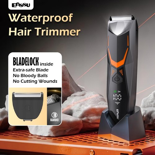 Manscape Body Hair Trimmer for Men with LED Light for Balls/Pubic/Groin/Legs/Chest, IPX7 Waterproof Body Groomer with Ceramic Blade, Fast Charging Shaver for Wet or Dry Use