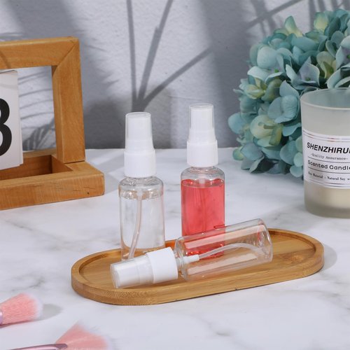 Lemecima 100 Pcs Mini Spray Bottles 1 oz Clear Plastic Fine Mist Spray Bottles with Small Funnels Empty Plastic Bottles Travel Bottle for Essential Oils Travel Perfumes