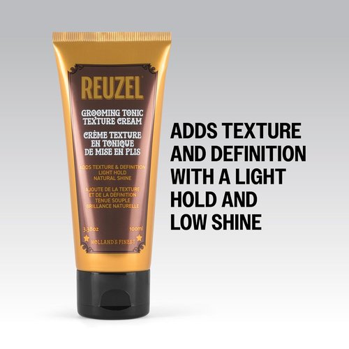Reuzel Grooming Tonic - Light Hold Texture Cream for Curl Definition & Natural Shine | 3.38oz