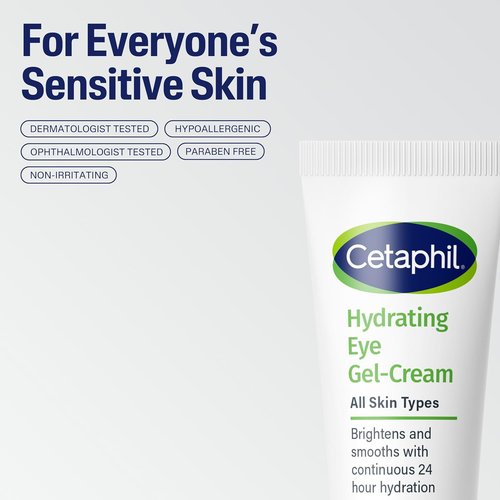 Cetaphil Hydrating Eye Gel-Cream - Brightens & Smooths Under Eyes with Hyaluronic Acid | 0.5 Fl Oz