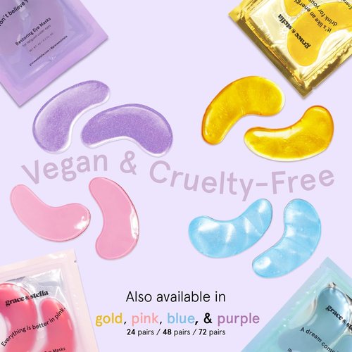 Grace & Stella Retinol Under Eye Patches - Hydrating Gel Masks for Puffy Eyes & Dark Circles | 24 Pairs in Purple