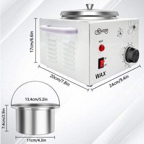 Single Wax Warmer Professional Electric Wax Heater Machine for Hair Removal, Large Waxing Pot Paraffin Facial Skin Body SPA Salon Equipment with Adjustable Temperature Set