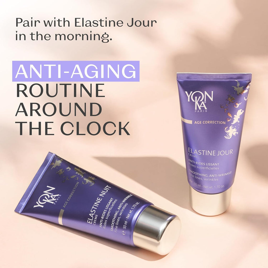 Yonka Elastine Anti-Aging Face Cream - Smooths Wrinkles, Firms Skin & Deeply Hydrates | Vitamins A, C & E, Elastin Peptides