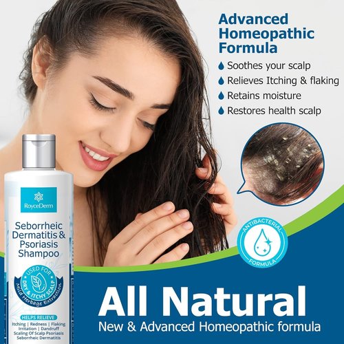 Roycederm Seborrheic Dermatitis Shampoo - Relieves Itching & Flaking for Dry Scalp Care