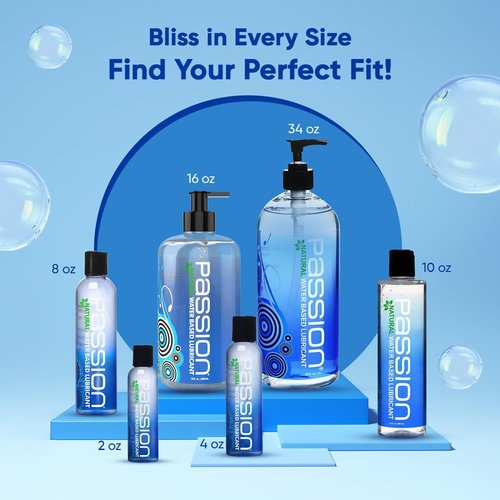 Passion Natural Water-Based Personal Lubricant - 16 Fl Oz | Premium Non-Sticky Formula for Smooth Comfort