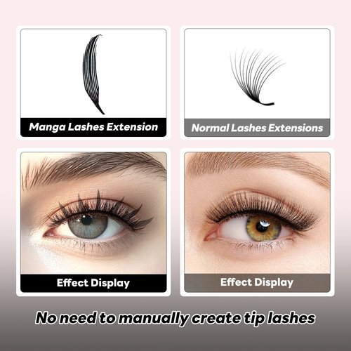 Arison Lashes Premade Fan Anime Lashes Fans False Eyelash Russian Extension Volume Fluff Natural Cat Eye Lashes D Curl 0.07 Thickness 8-15mm Mix Lash Tray