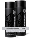 Black Wolf Charcoal-Infused Men's Shampoo | 2-Pack for Oily Hair - 12 Fl Oz Each - Deep Cleansing & Hydrating Formula