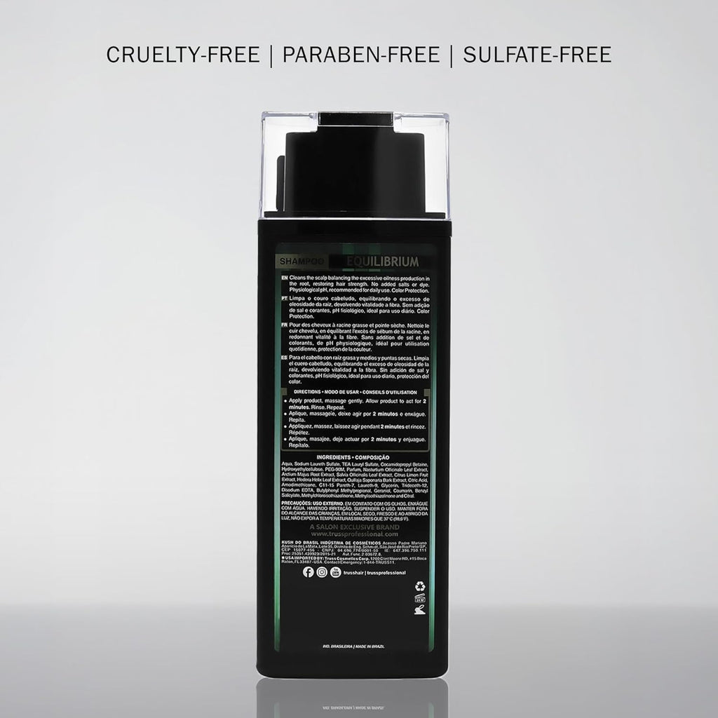 TRUSS Equilibrium Shampoo for Oily Hair - Hydrating Treatment for Itchy Scalp & Color-Treated Hair - 10.14 oz